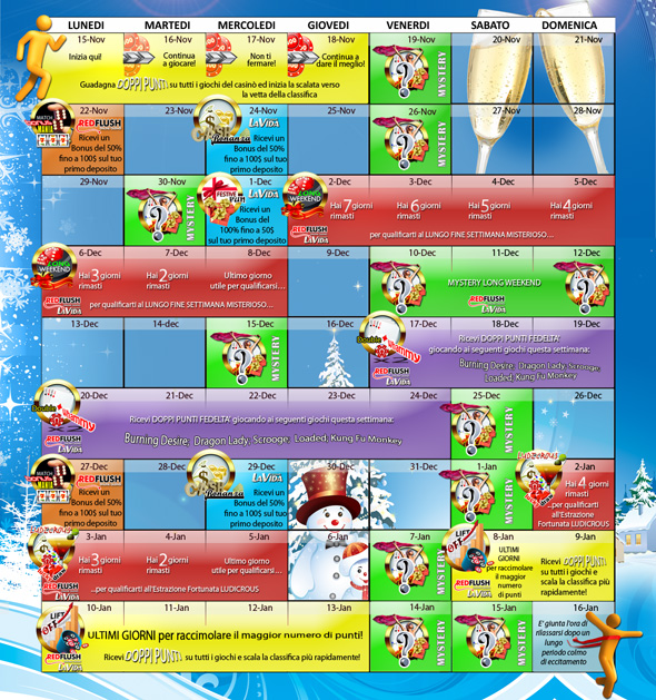 Calendario promozioni Red Flush Casino