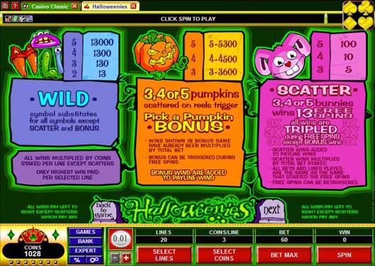 halloweenies slot machine