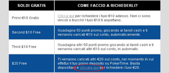 bonus senza deposito poker online