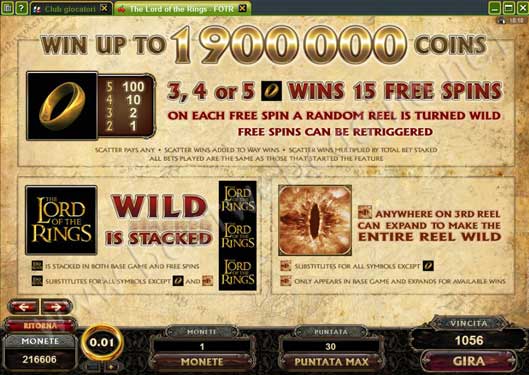 slot machine online il signore degli anelli