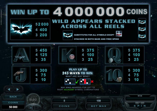 slot machine the dark knight